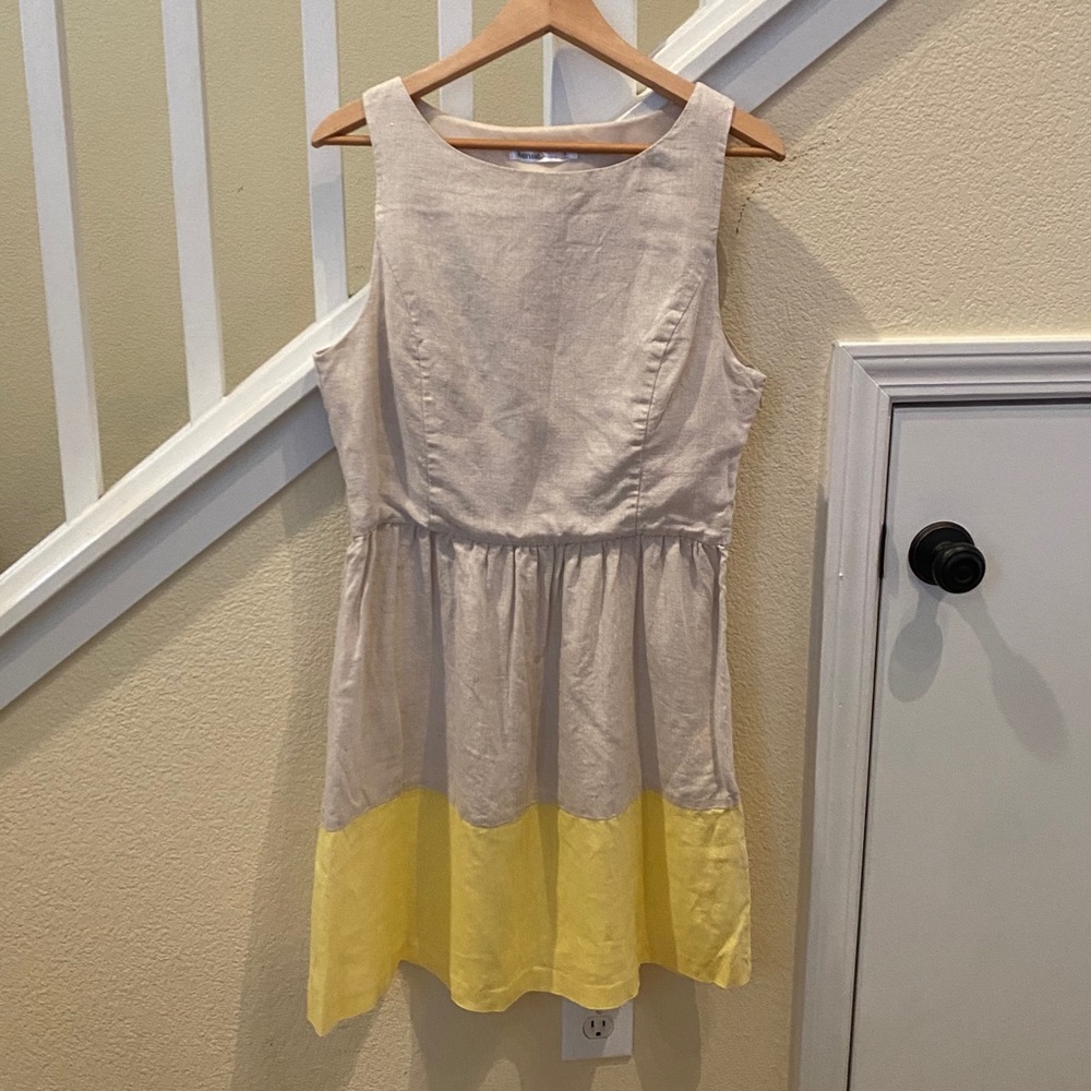 Kensie Linen Color Block Dress